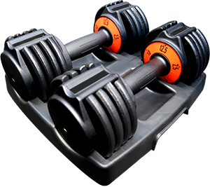 Set of 2 x 12.5 lbs Adjustable Dumbbells with Tray