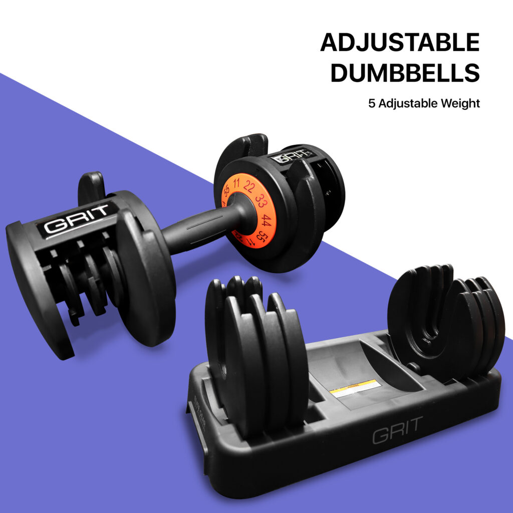 55 Pound Grit Elite Adjustable Dumbells