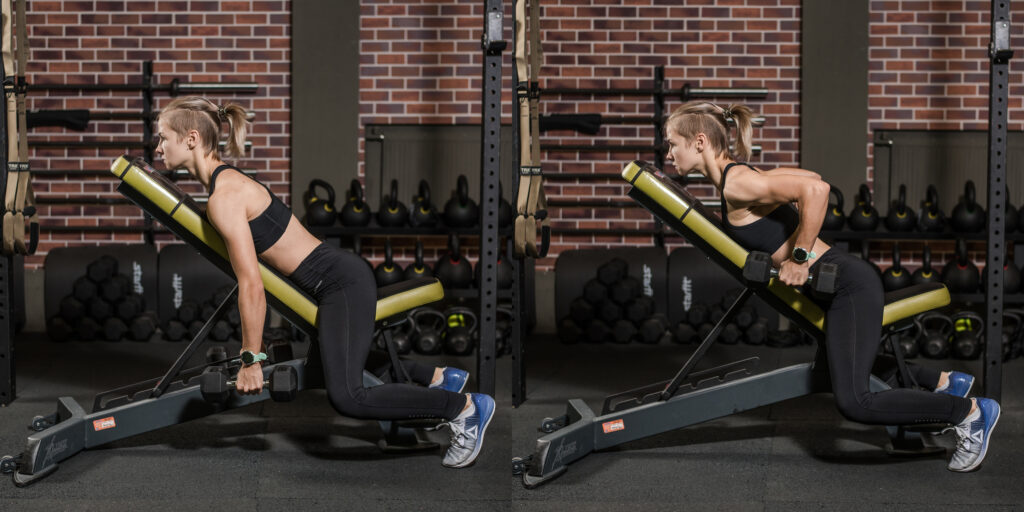 Dumbbell Exercise: Dumbbell Incline Bench Rows