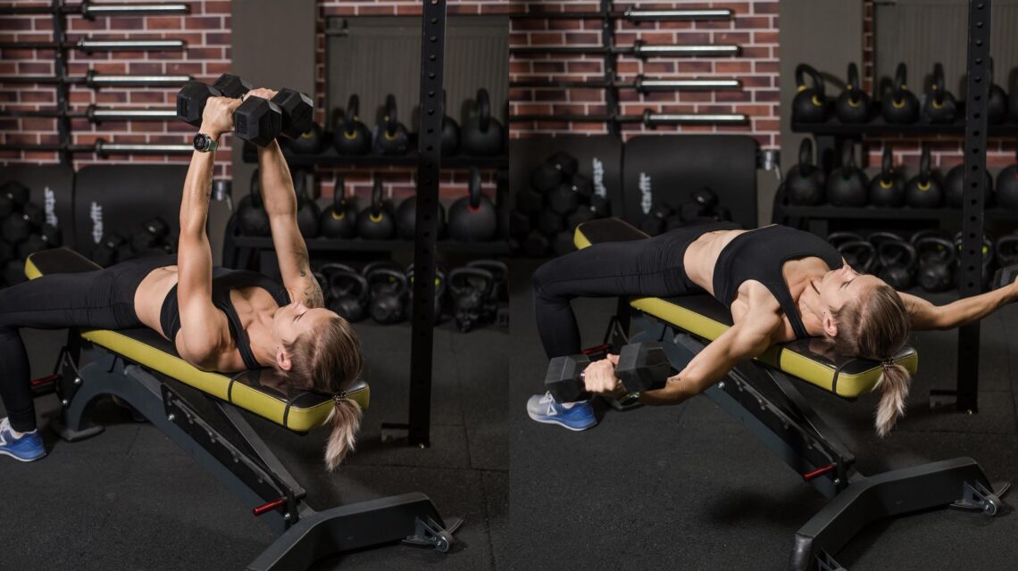 Woman Displaying Dumbbell Flys
