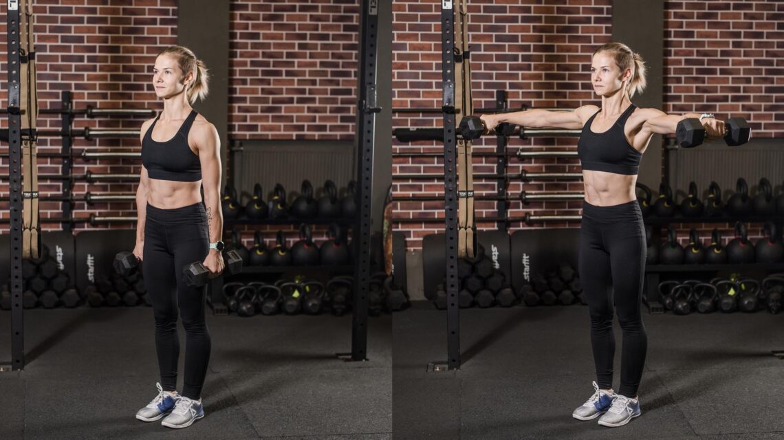 Woman Displaying Lateral Deltoid Raise