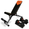 Workout Bench with 2x 55lb Adjustable Dumbbells for Home Gym