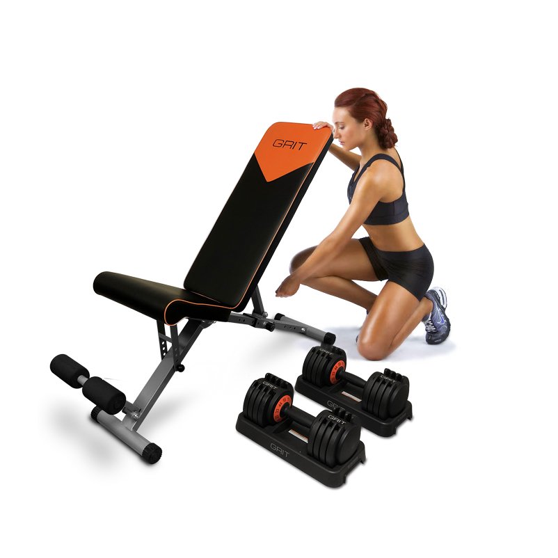 woman operating GRIT workout bench