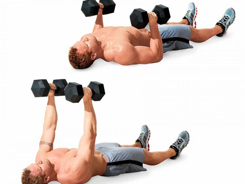 Man Displaying Dumbbell Workout