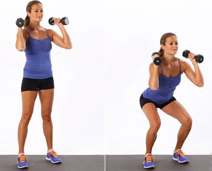 Glutes Exercises: Dumbbell-Squat